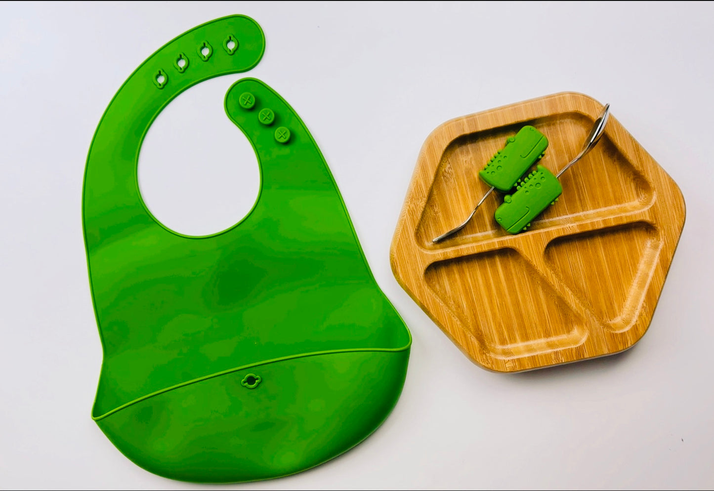 4pcs Bamboo Bowl & Plate with Silicone Suction, 2024 Hot Sells Baby Utensils