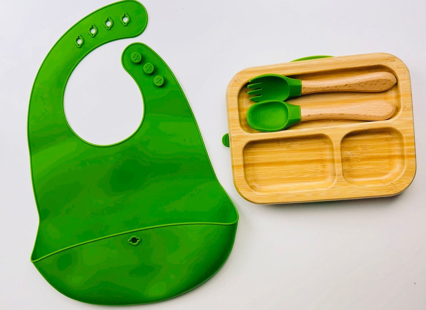 4pcs Bamboo Bowl & Plate with Silicone Suction, 2024 Hot Sells Baby Utensils