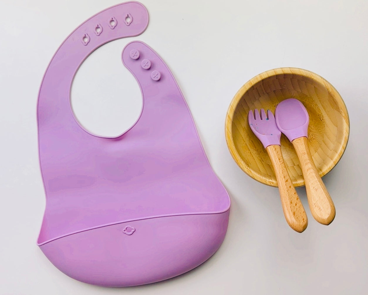 4pcs Bamboo Bowl & Plate with Silicone Suction, 2024 Hot Sells Baby Utensils