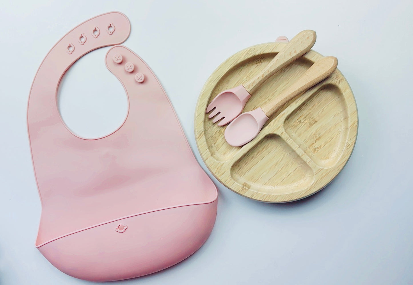 4pcs Bamboo Bowl & Plate with Silicone Suction, 2024 Hot Sells Baby Utensils