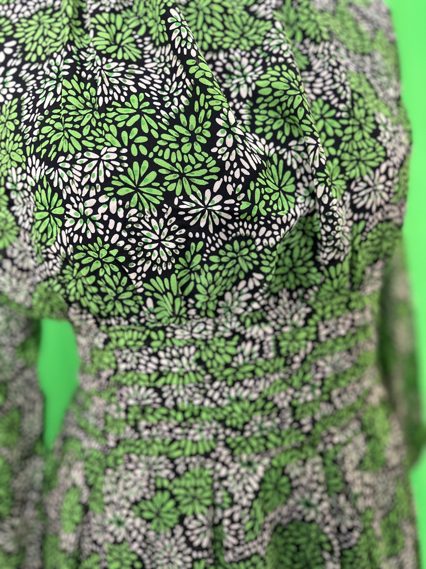 1 Piece - Georgette Elegant Floral Frock Dress 50 inch Flare and Elastic waist belt.