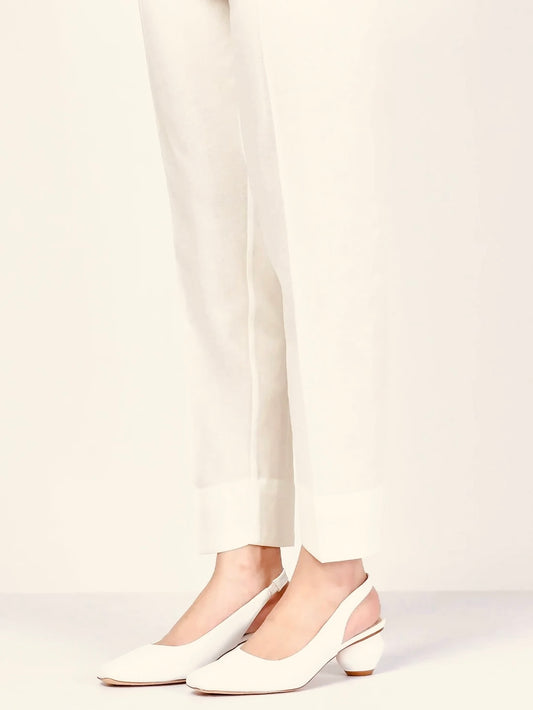 1 Piece Plain Fine Cotton Trouser - Off White